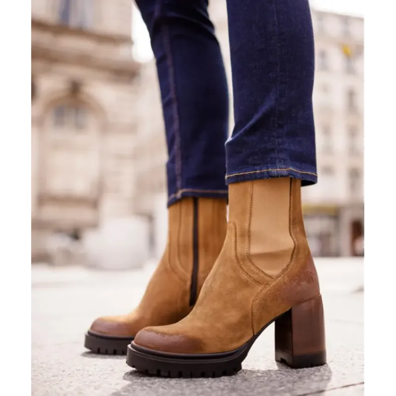 MZ boots mae nub cognac