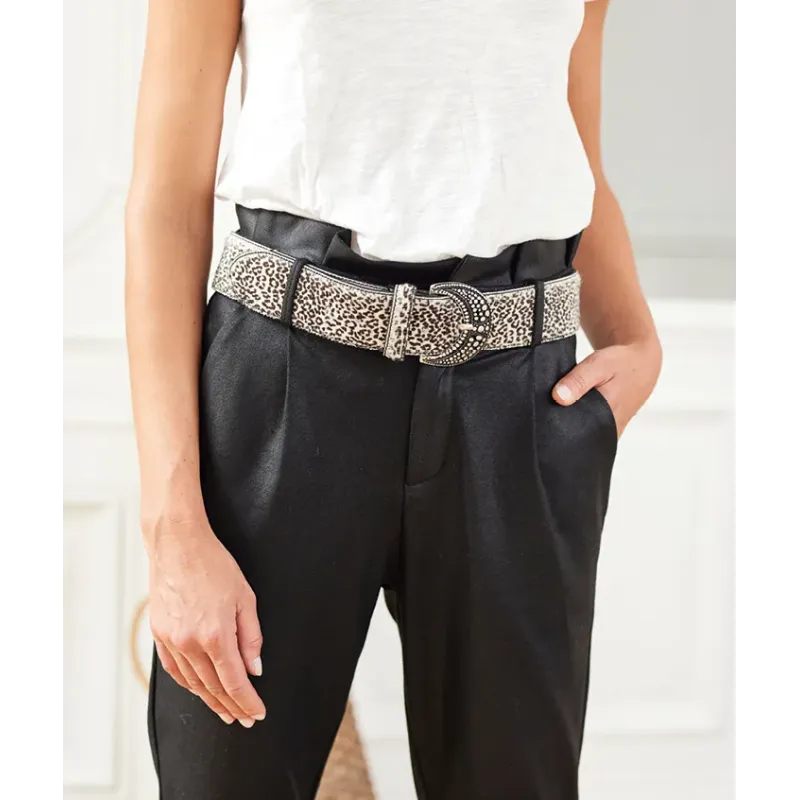 ceinture mazélie cybele cuir crème noir