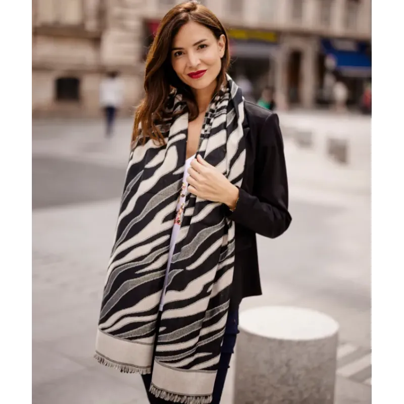 MZ foulard Zebra argent