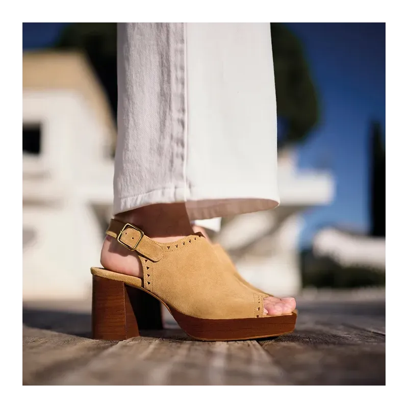 MZ Sandales Paloma Nubuck Camel