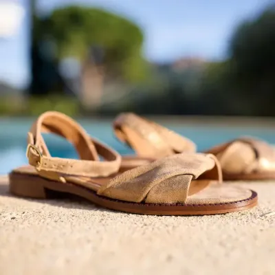 MZ sandales Romane Taupe irisé