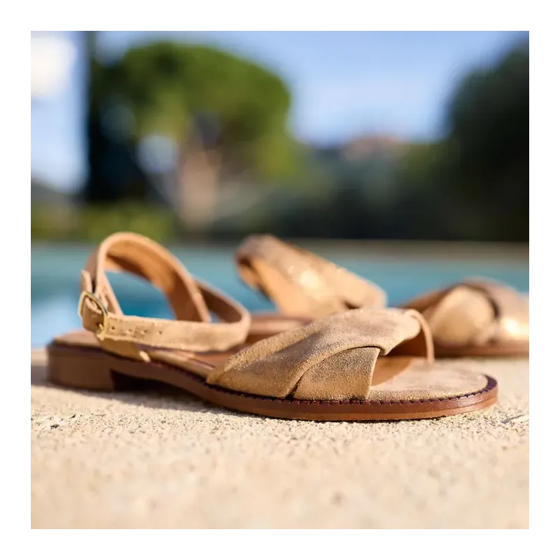 MZ sandales Romane Taupe irisé