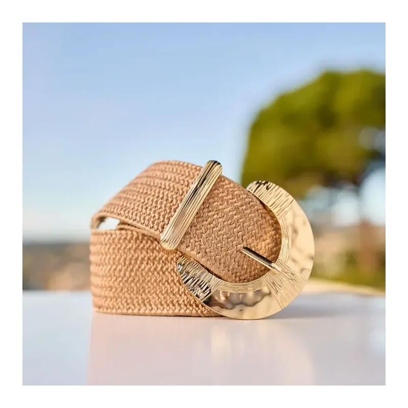 MZ ceinture Alba camel boucle or