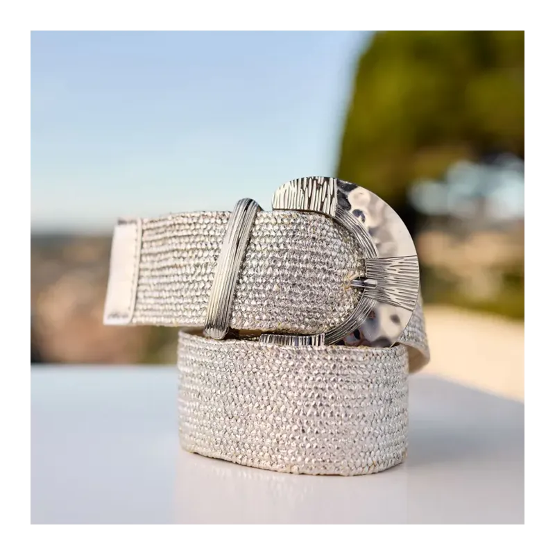 MZ ceinture Alba irisé argent