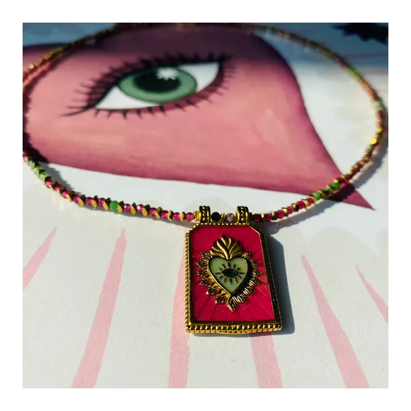 MZ collier Love Lilas Or