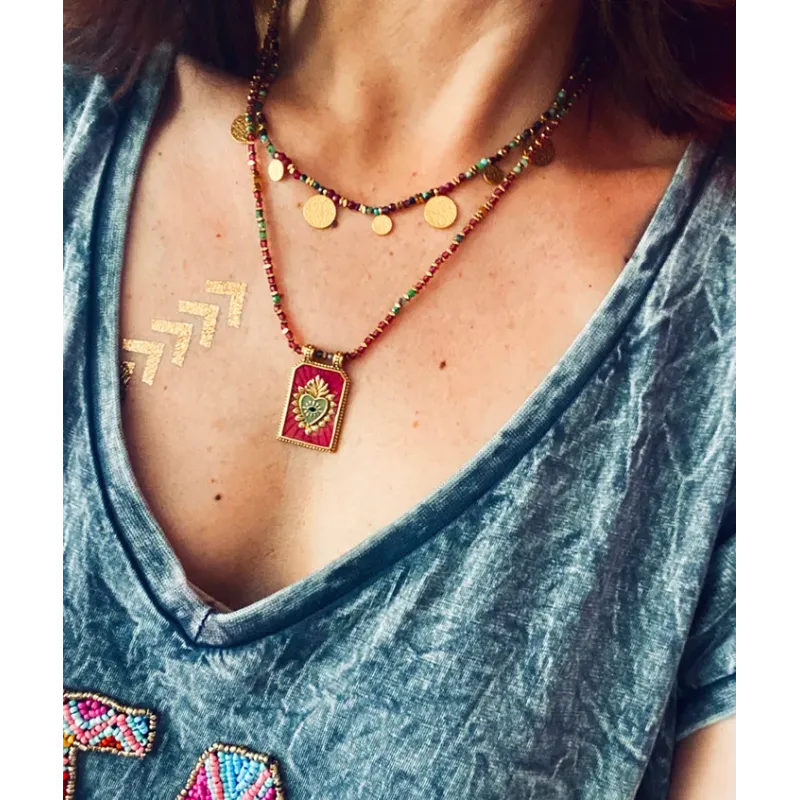 MZ collier Love Lilas Or