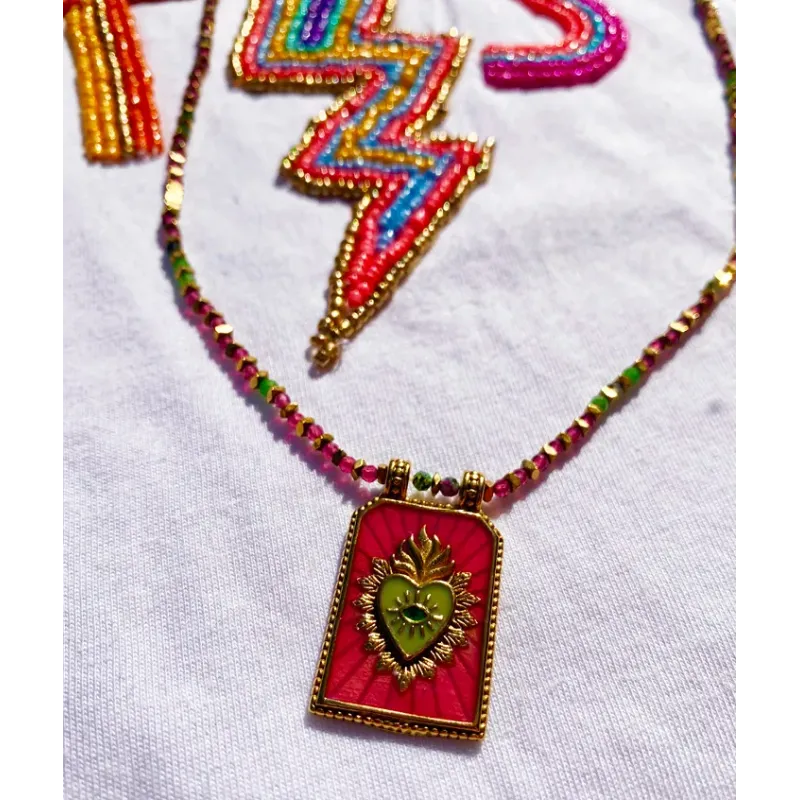 MZ collier Love Lilas Or