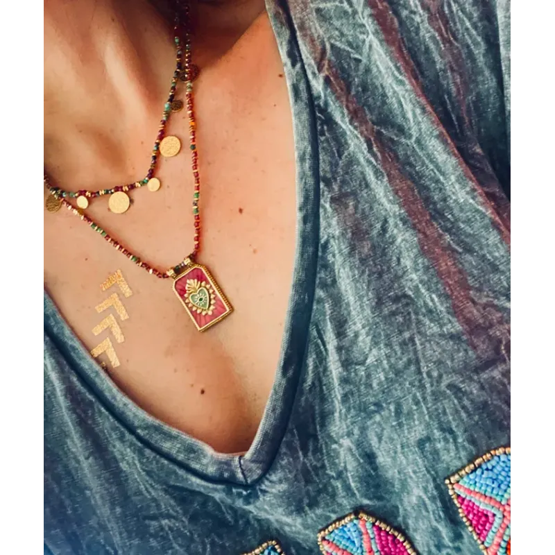 MZ collier Love Lilas Or