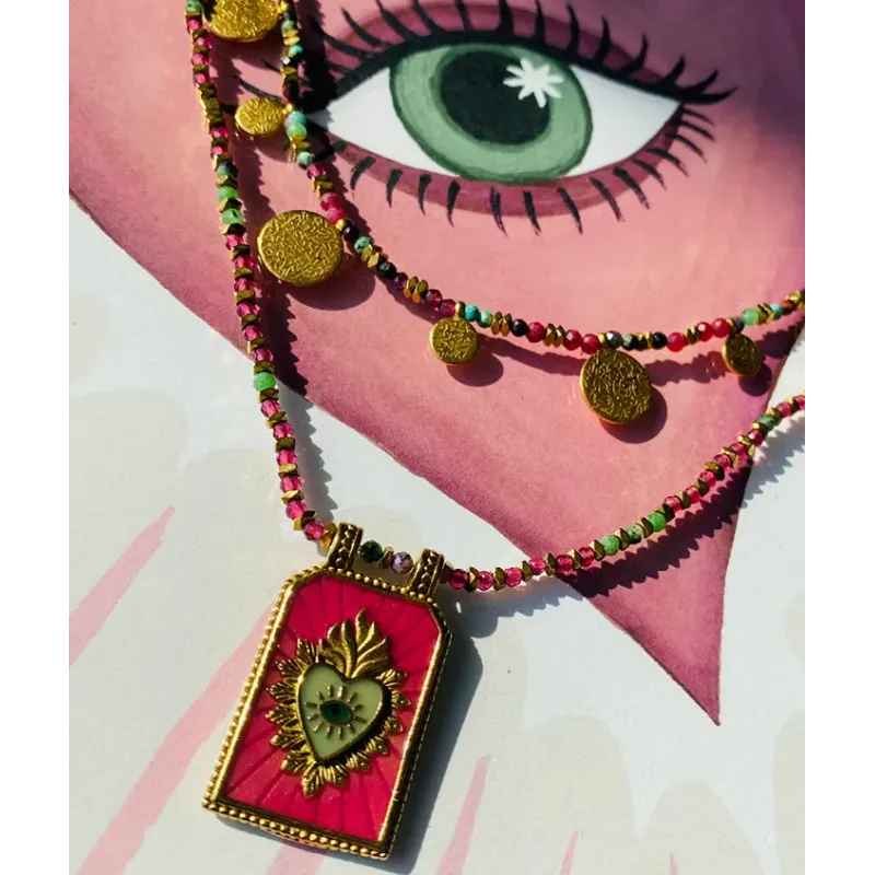 MZ collier Love Lilas Or