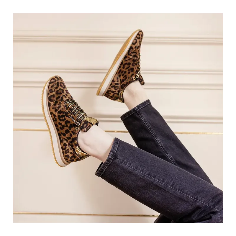 MZ baskets Daisy Léop Or