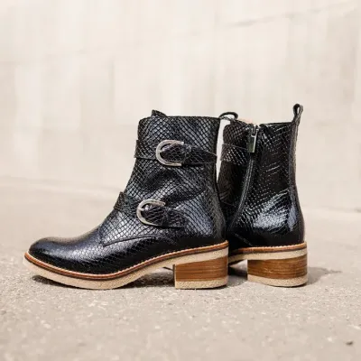 MZ boots Holly Croco Noir