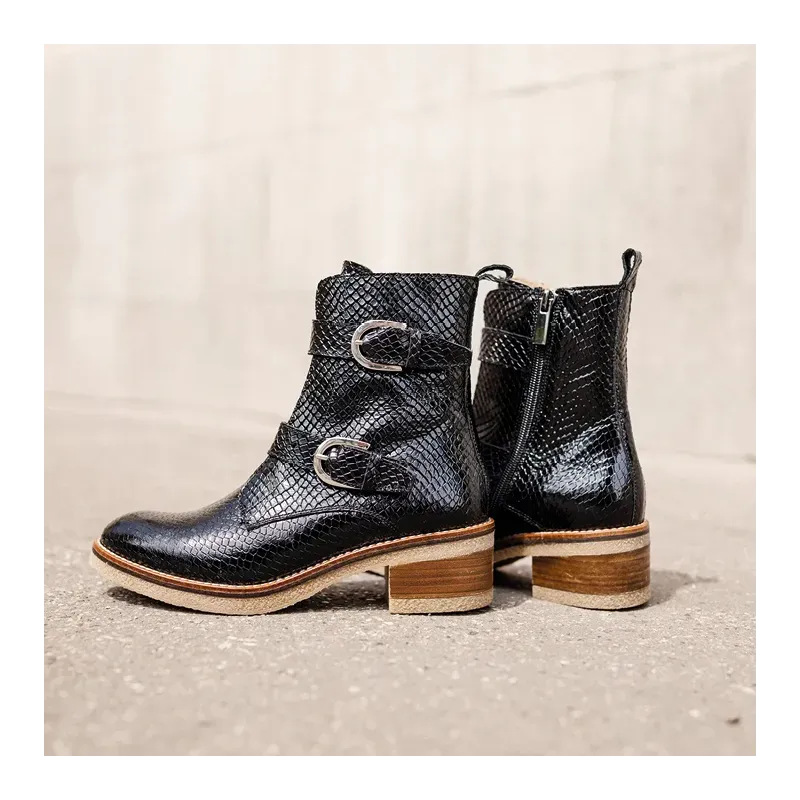 MZ boots Holly Croco Noir