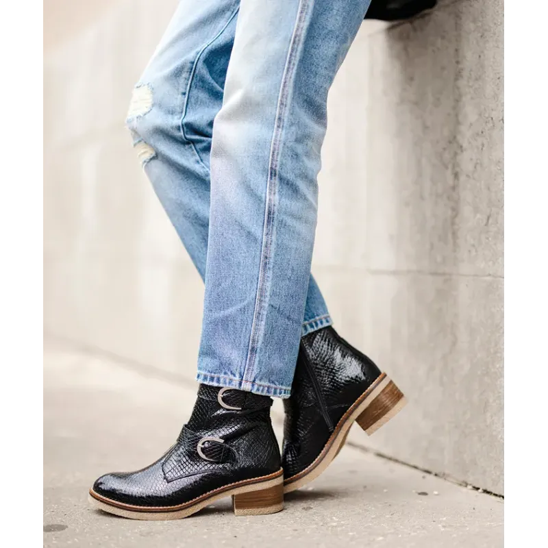 MZ boots Holly Croco Noir