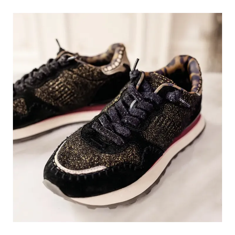 MZ baskets Marie Noir Or