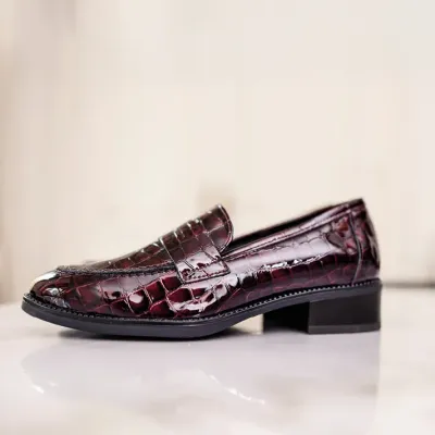 MZ mocassin Thelma croco bordeaux