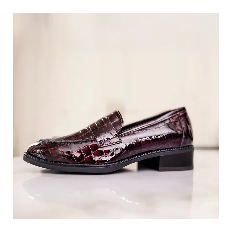 MZ mocassin Thelma croco bordeaux