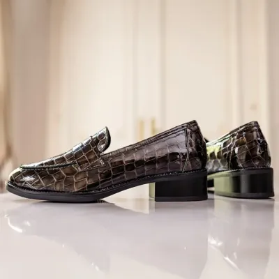 MZ mocassin Thelma croco kaki