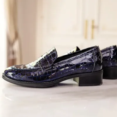 MZ mocassin Thelma croco bleu