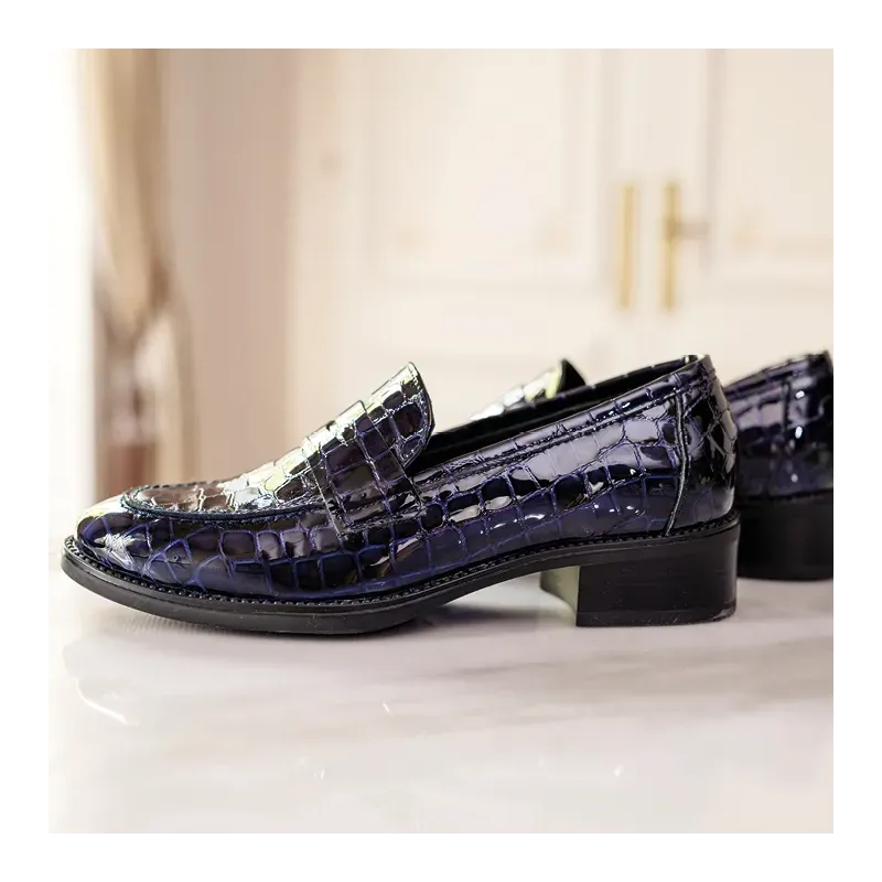 MZ mocassin Thelma croco bleu
