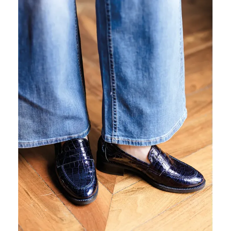 MZ mocassin Thelma croco bleu
