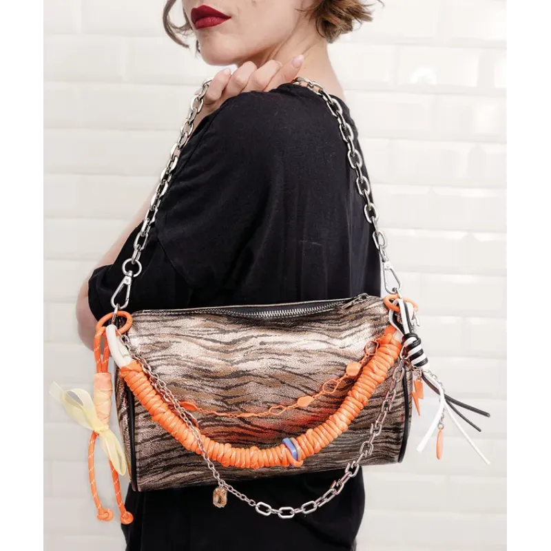 MZ Sac Miley Zèbre Cuivre Bijou Orange