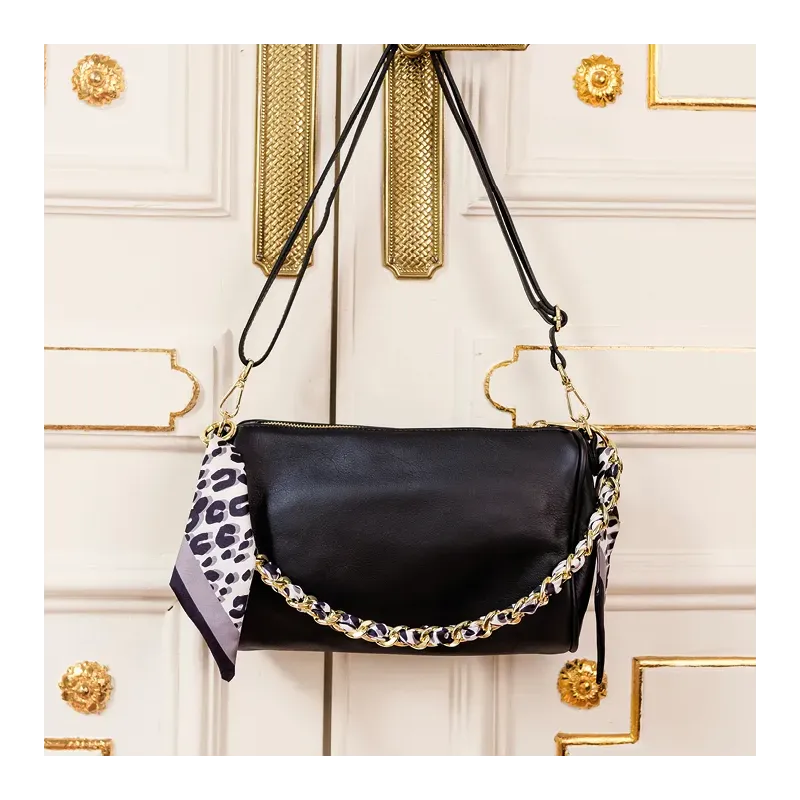 MZ Sac Miley Noir Chaine Or Léop