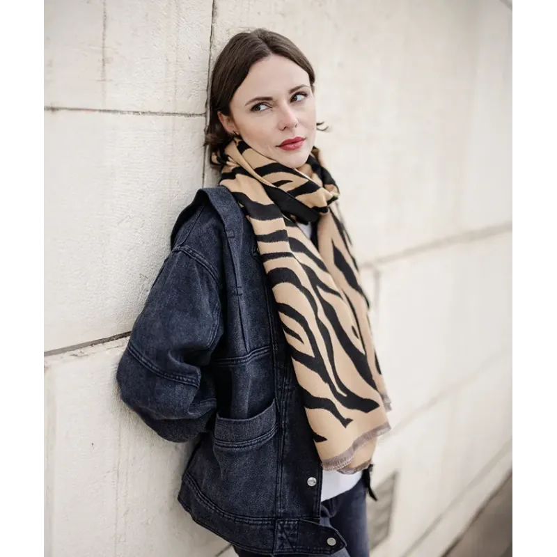 MZ foulard Alma Zèbre Camel