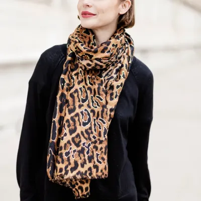 MZ foulard Noa Léop Or