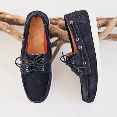 Mocassin homme nubuck bleu marine Mazélie
