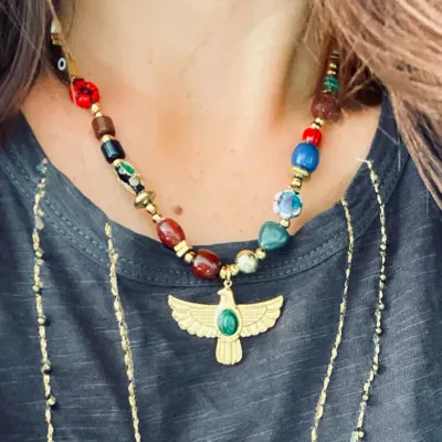 MZ Collier Aglaé Aigle Perles