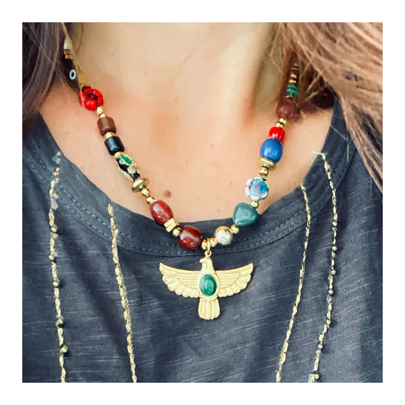 MZ Collier Aglaé Aigle Perles