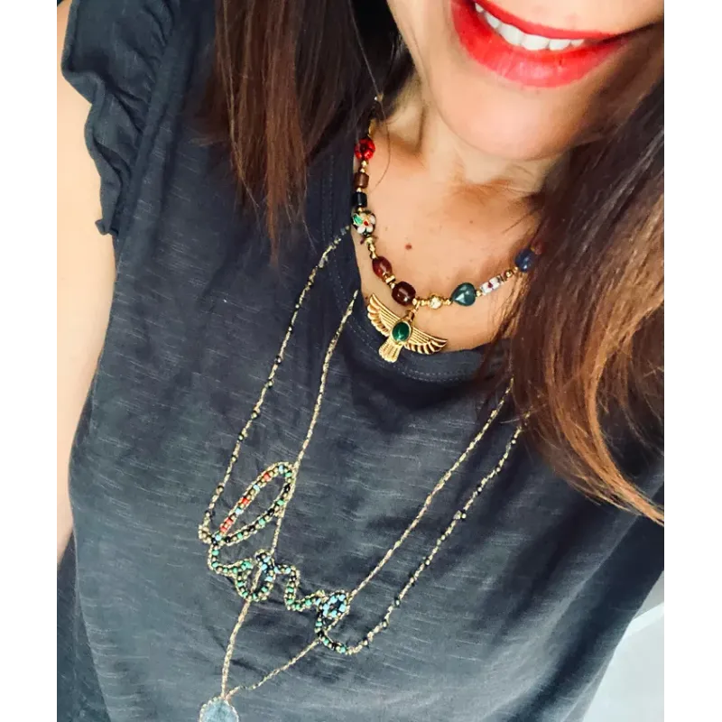 MZ Collier Aglaé Aigle Perles