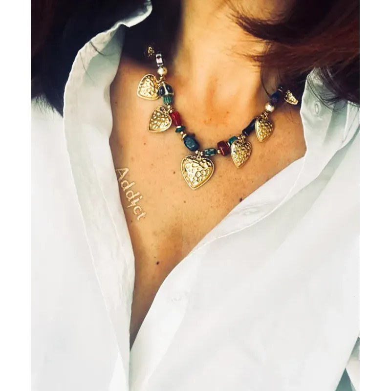 MZ Collier Lovly Coeur Perles