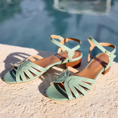 Sandales Mazélie Boots Adélie Verni Sauge