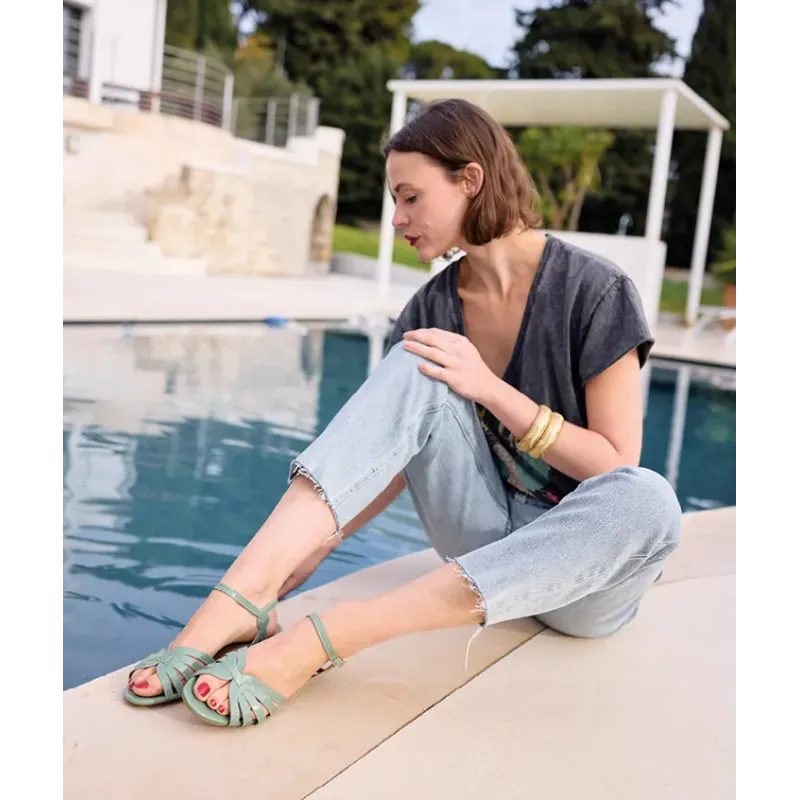 Sandales Mazélie Boots Adélie Verni Sauge