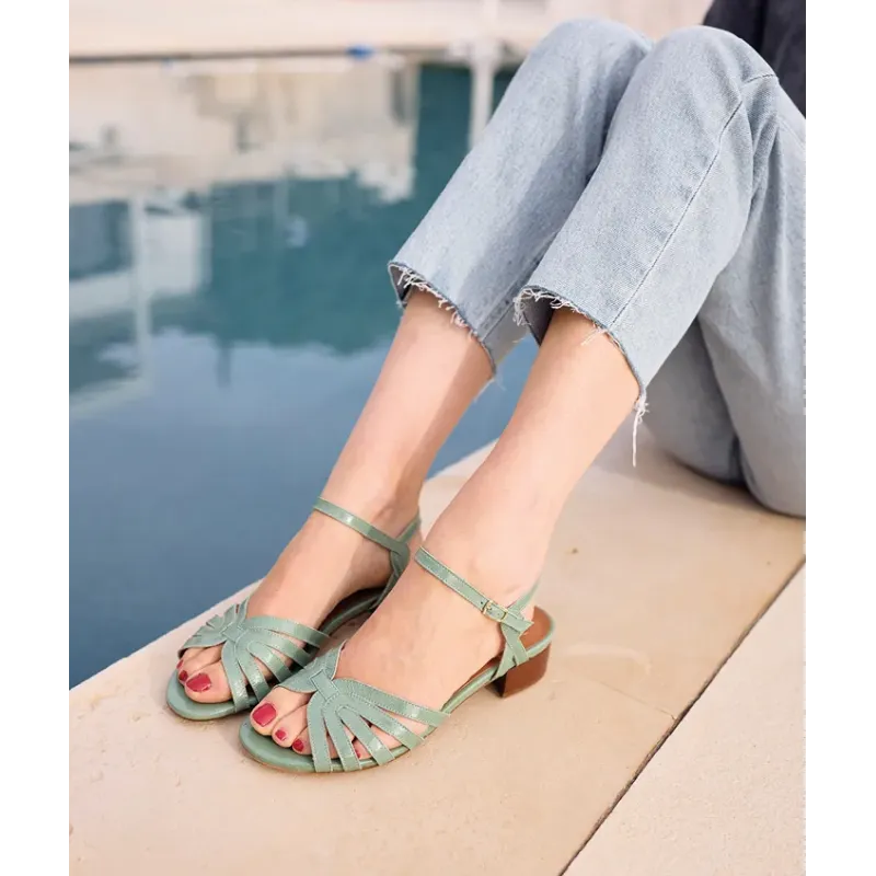 Sandales Mazélie Boots Adélie Verni Sauge