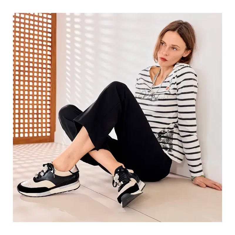 Mazélie baskets Arline noir écru