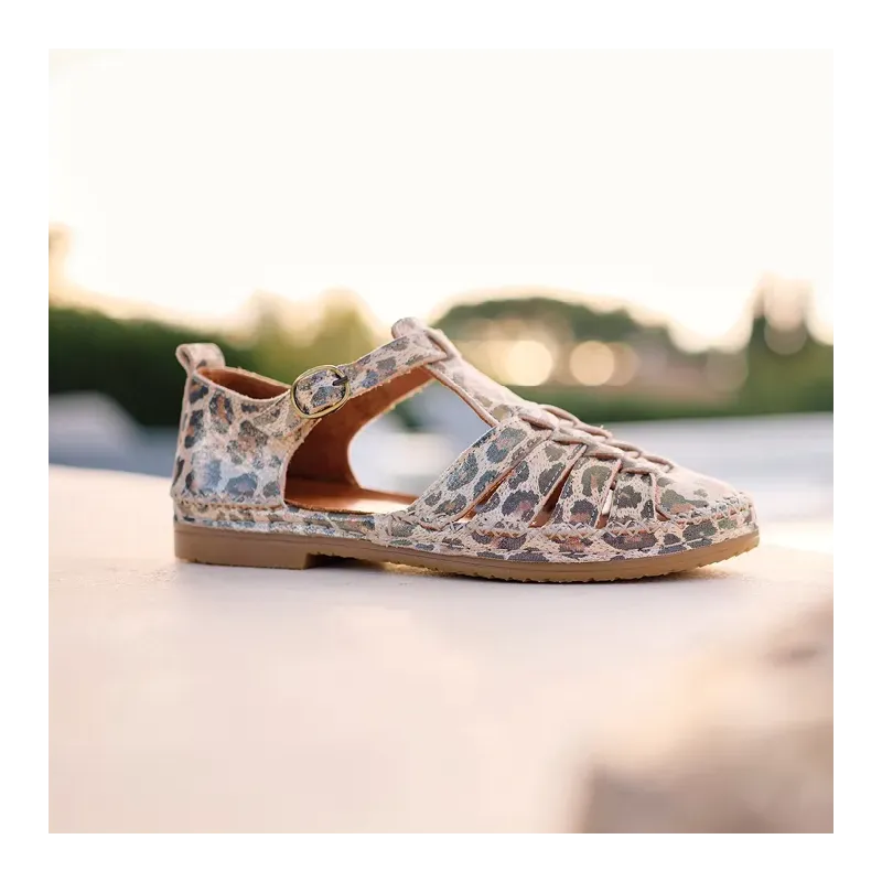 Mazélie sandales Barbara python doré