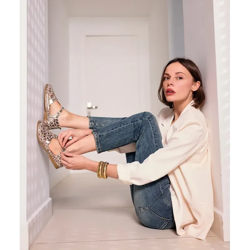 Mazélie sandales Barbara python doré