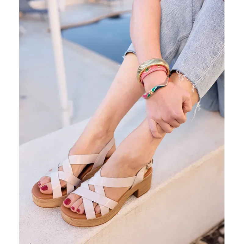 Mazélie sandales Carmen verni écru