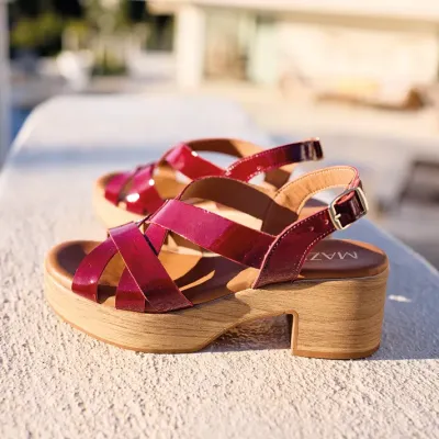 Mazélie sandales Carmen verni bordeaux