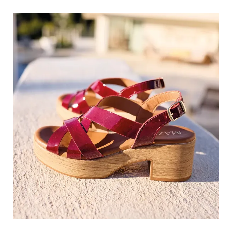 Mazélie sandales Carmen verni bordeaux