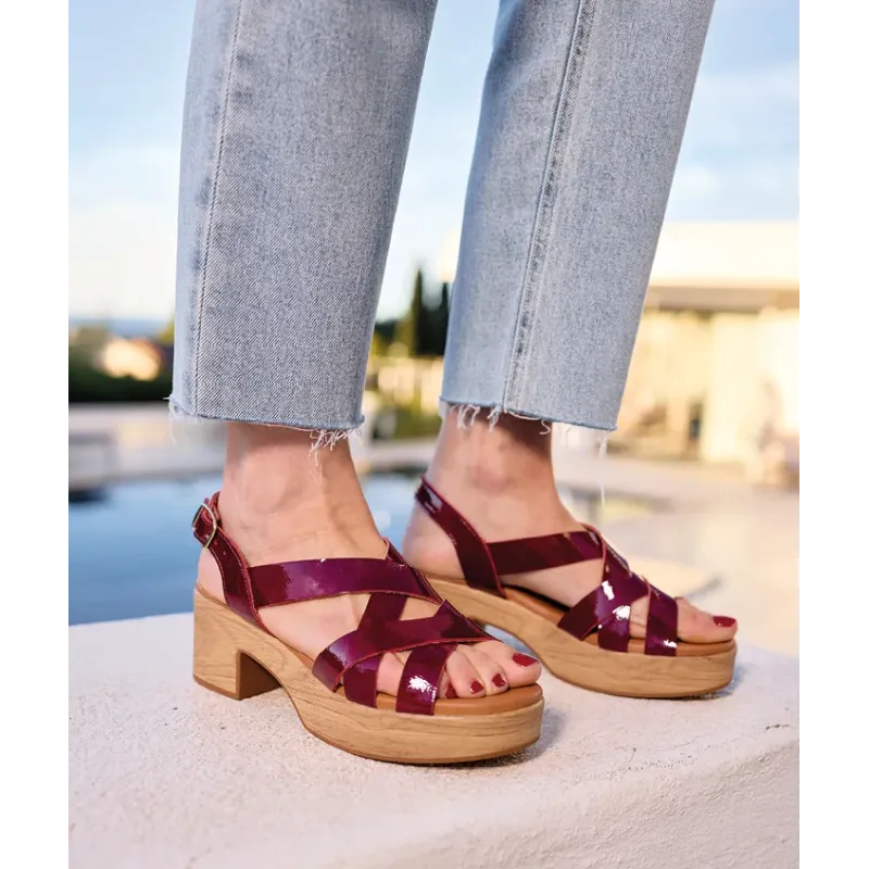 Mazélie sandales Carmen verni bordeaux