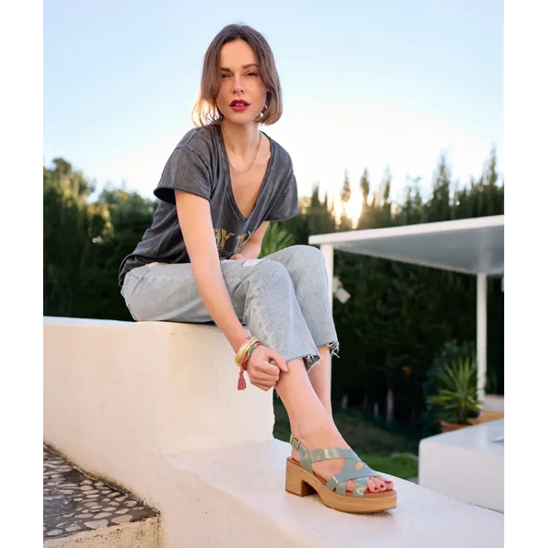 Mazélie sandales Carmen verni sauge