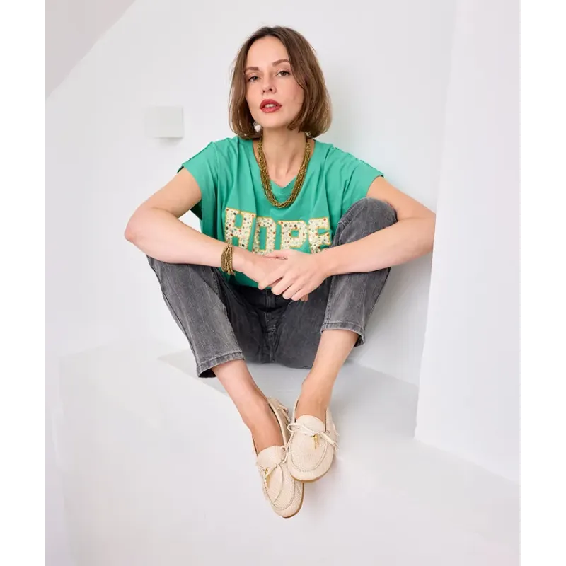 Mazélie mocassins Elena Python Écru