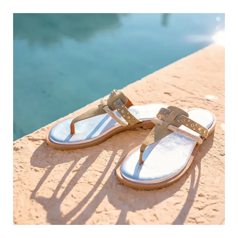 Mazélie tongs Flavie Nub Kaki