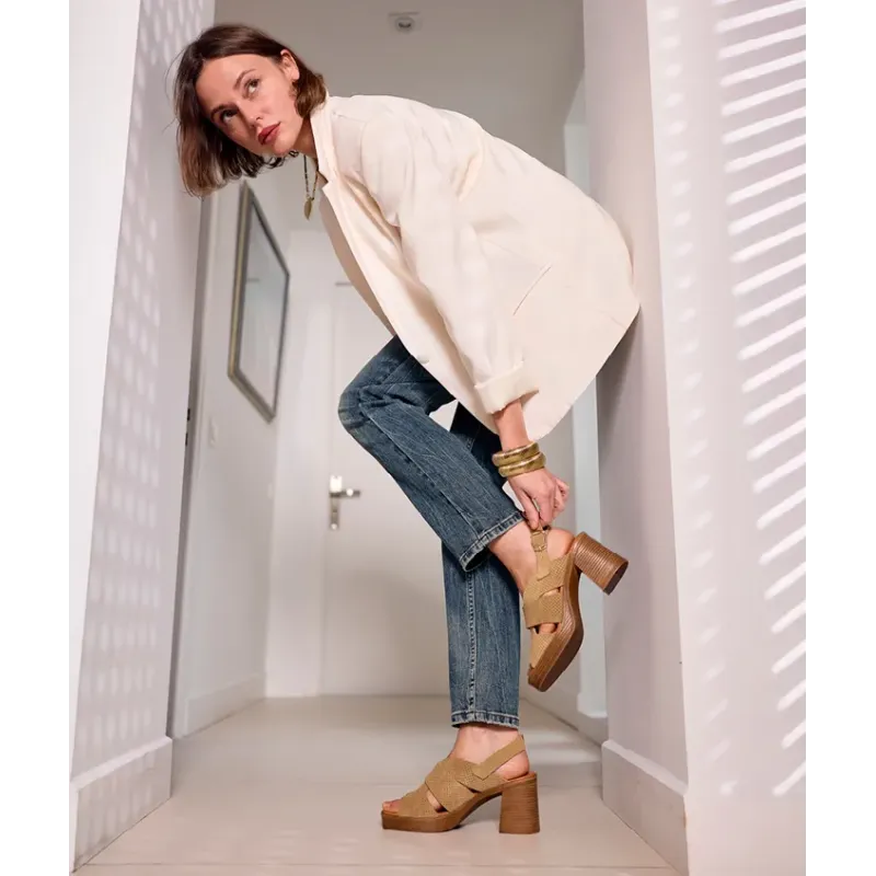 Mazélie Sandales Léa Nub Camel