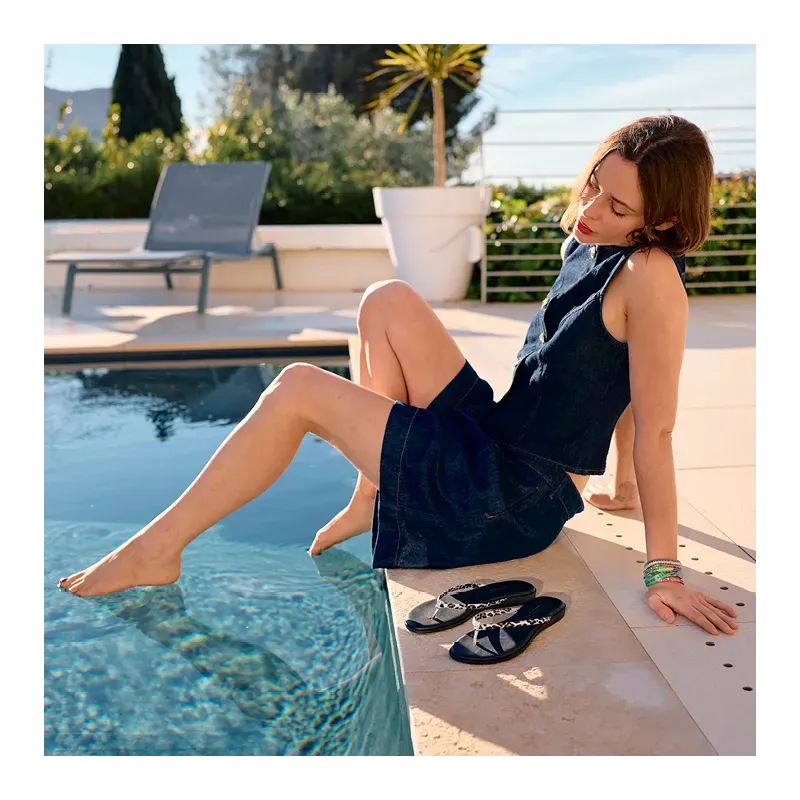 MZ Tongs Sandy Léop Argent