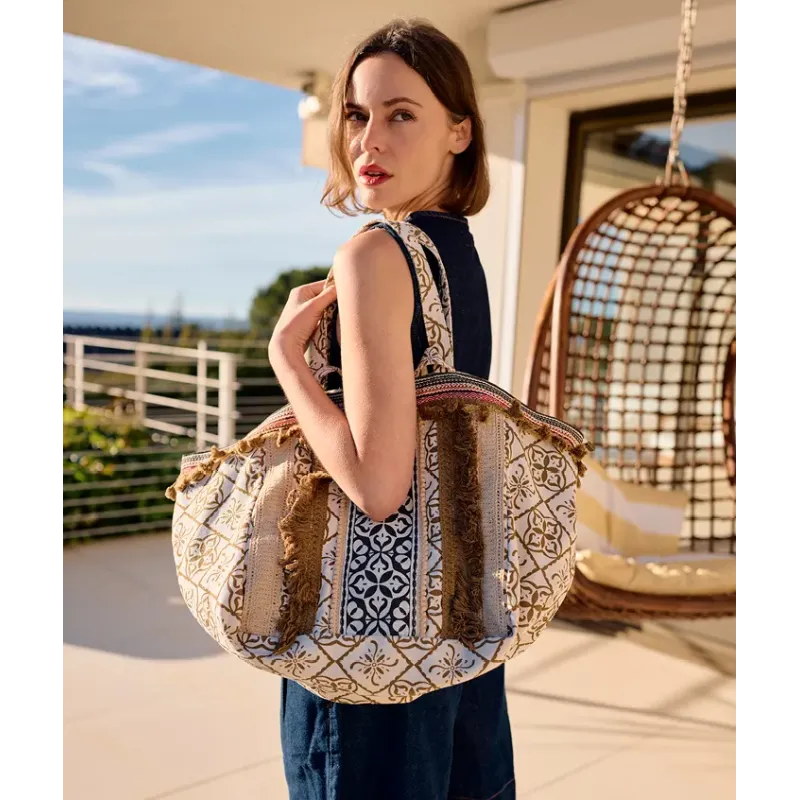 Mazélie sac cabas Ibiza taupe