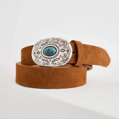 Mazélie ceinture Cruze Turquoise Nub Camel